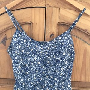 Navy floral folk dress
